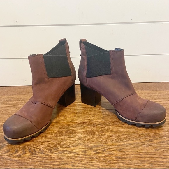 Sorel | Women’s Addington Chelsea Suede Leather Bootie in Redwood Size 11 - Picture 14 of 14